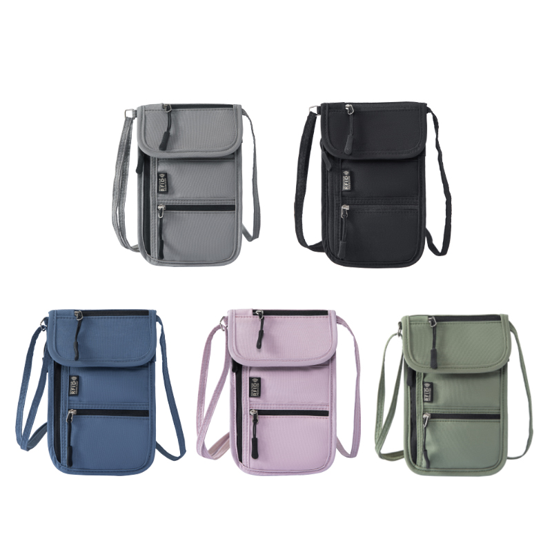 Travel Accessories Wallet - パーソナルネックウォレット RFIDブロッキング トラベルパスポートホルダー 隠しネックポーチ 超軽量オーガナイザー 調節可能なストラップ付き