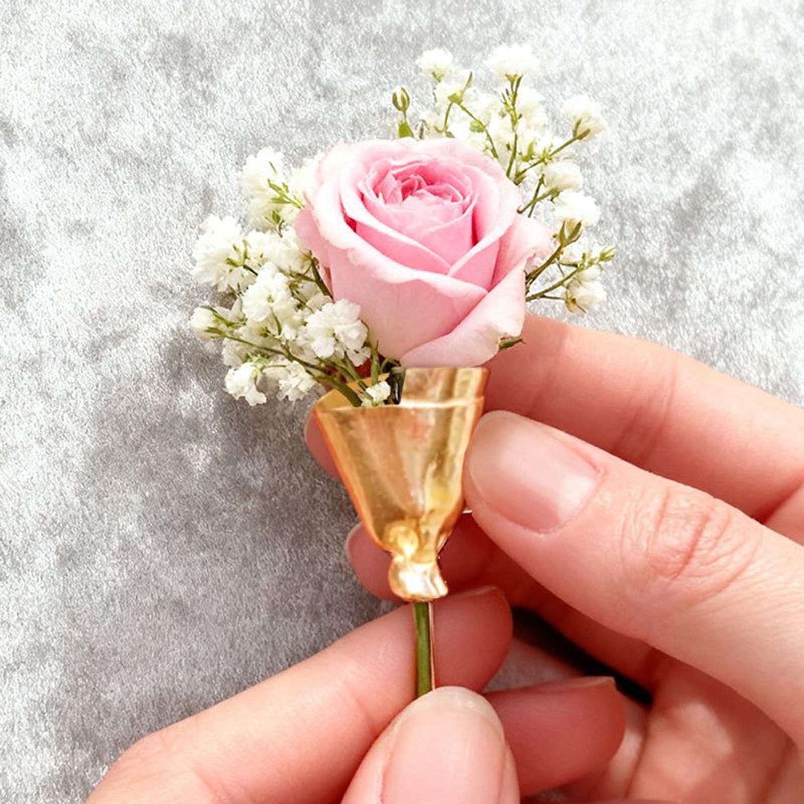 Travel Accessories India - 女性用フラワーブーケピンブローチ、着用可能なフラワーブーケクリップ、芸術的なフラワーブーケブローチホルダー、衣料品アクセサリー