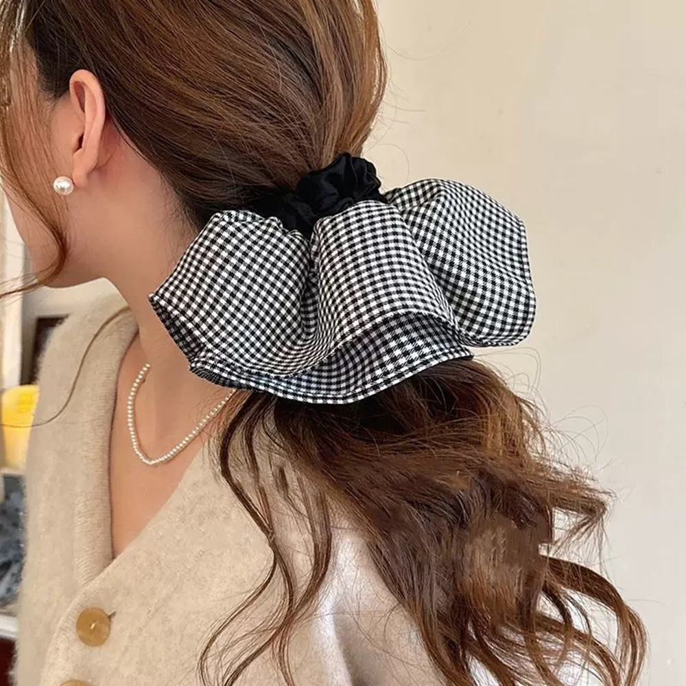特大チェック柄ヘアネクタイ弾性バンド女性の新 2025 ハイ - Travel Accessories Aesthetic のレビューと価格