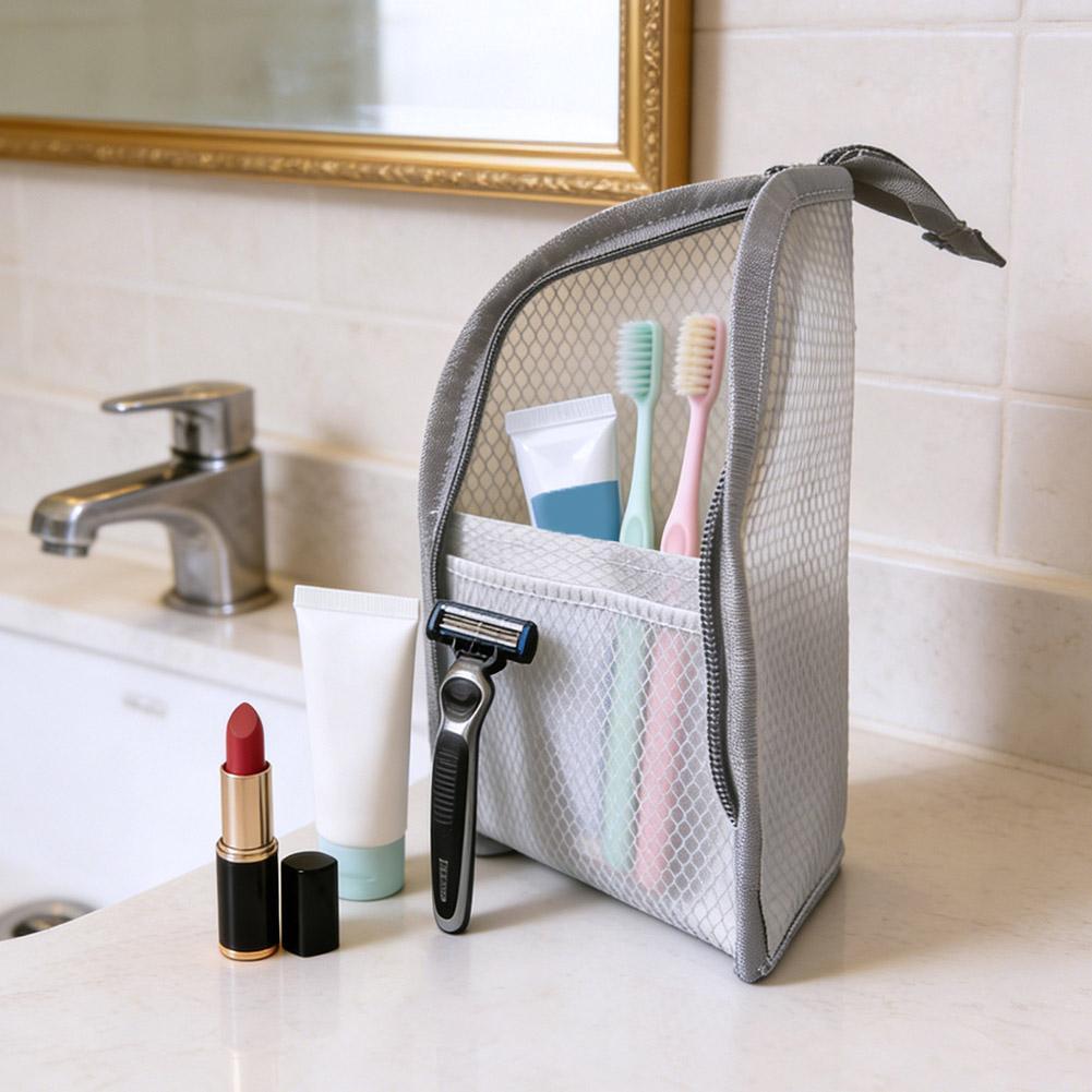 メッシュトラベルトイレタリーバッグポータブル歯ブラシ化粧品オ - Travel Accessories Organizer Bag のレビューと価格