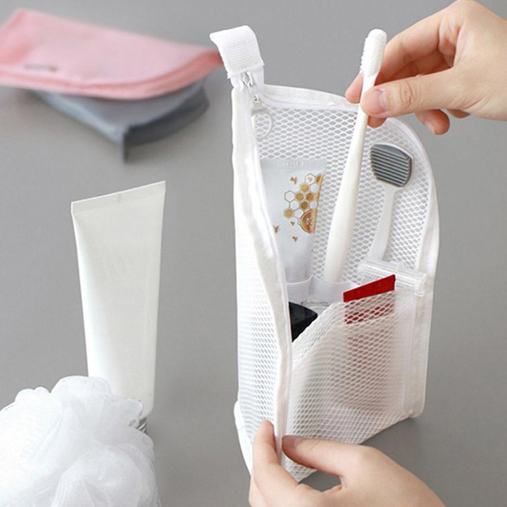 メッシュトラベルトイレタリーバッグポータブル歯ブラシ化粧品オ - Travel Accessories Organizer Bag のレビューと価格