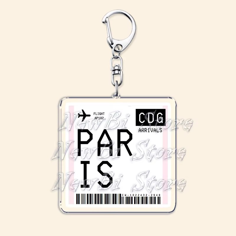 旅行用航空券、搭乗券、キーホルダー。ロンドン、パリ、東京、ニ - Travel Accessories Jewelry のレビューと価格